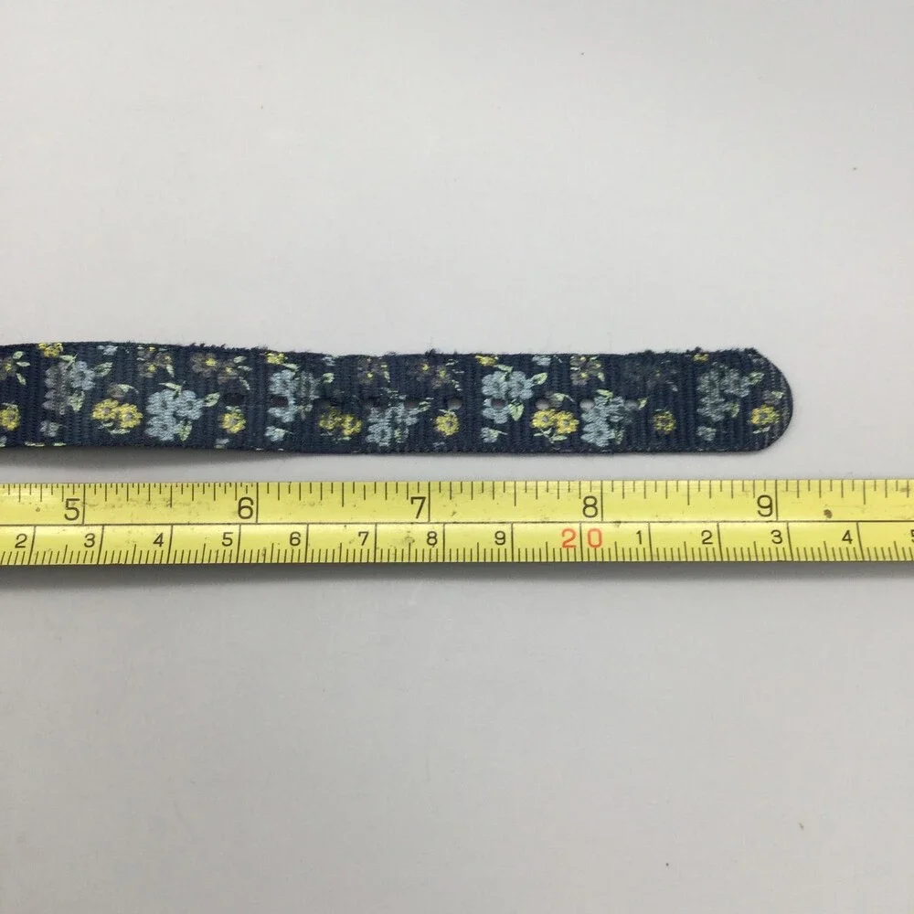 Timex Indiglo Womens Watch 31mm White Dial Blue Floral Nylon Strap New Battery
